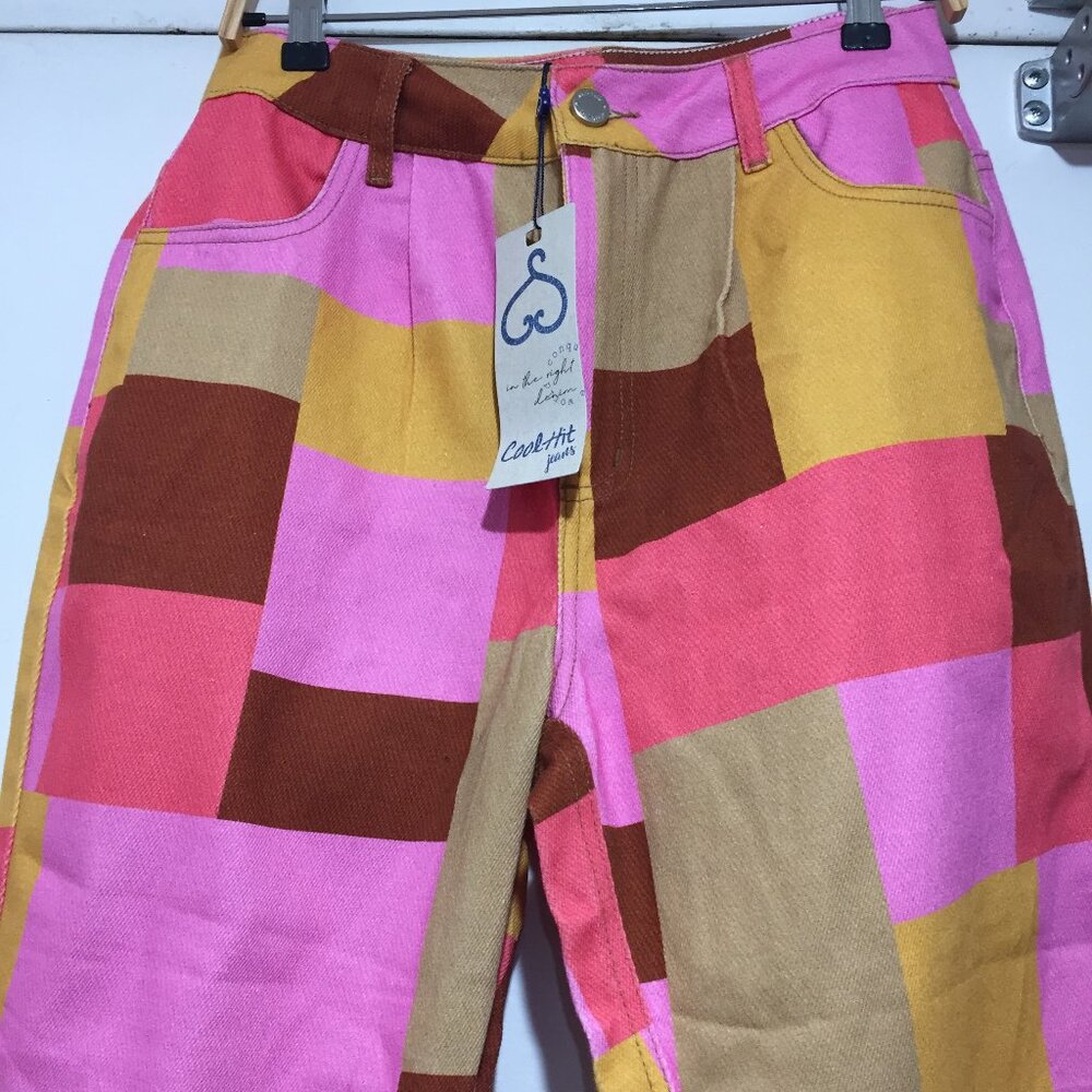 NEW COOL HIT HIGH RISE MULTICOLOR PRINTED JEANS SIZE 40/28
